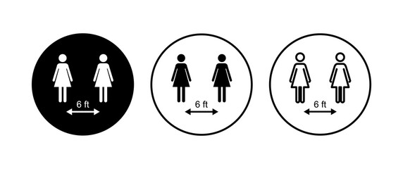 Social distancing icon set. social distance icon. self quarantine sign