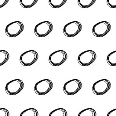 Seamless pattern with sketch circles shape