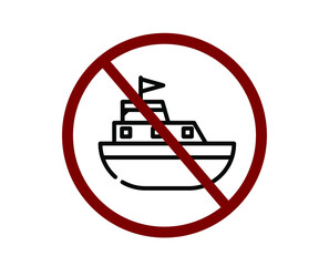 No yacht vector icon.  Editable stroke. Symbol in Line Art Style for Design, Presentation, Website or Apps Elements, Logo. Pixel vector graphics - Vector