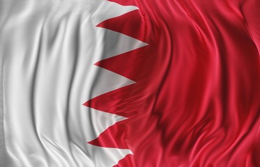 Abstract Bahrain Flag 3D Render (3D Artwork)