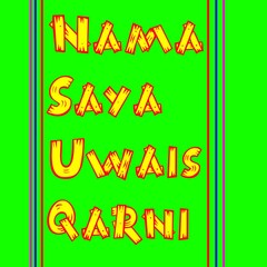 Illustration images design with text "nama saya uwais qarni" on green background