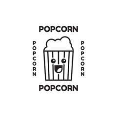 Popcorn character logo vector . Suitable for sticker, logo, icon and more.