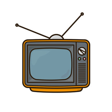 Retro portable TV set isolated vector illustration for World Television Day on November 21