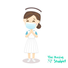 Thai Nursing Student  Character Vector