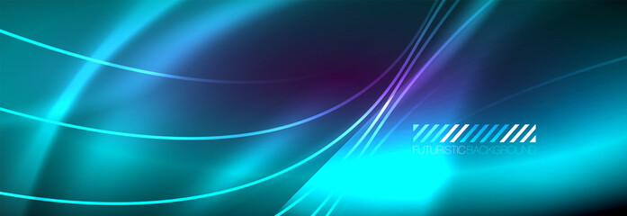 Neon dynamic beams vector abstract wallpaper background. Wallpaper background, design templates for business or technology presentations, internet posters or web brochure covers