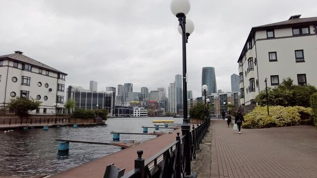 Clippers Quay, located at the bottom of the Isle of Dogs in London, United Kingdom  