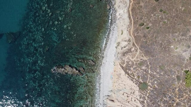 Above view of a beach in Nerja, Malaga.