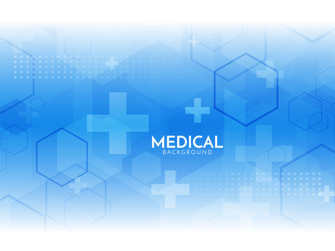 Hexagonal shapes blue color medical and pharma background