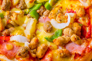 Closeup shot of nice delicious pizza