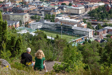 A Couple watching football match during the Covid-19 Pandemic