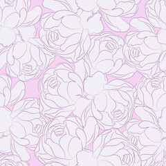 Roses seamless pattern. floral vector background