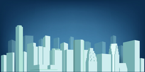 Modern City With Skyscrapers Construction Building Icon Vector Illustration