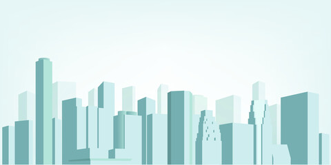 Modern City With Skyscrapers Construction Building Icon Vector Illustration