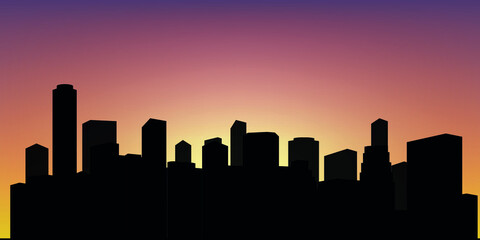 Modern City With Skyscrapers Construction Building Icon Vector Illustration