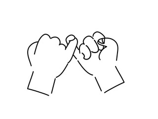 指切りしている手のイラスト　ハンドジェスチャー