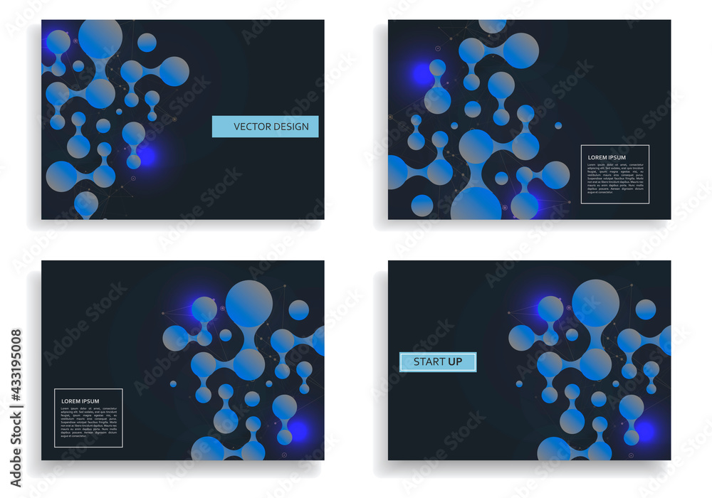 Poster vector collection for concept design. connect circles background design. abstract circle geometric s