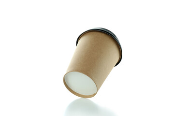 Blank paper cup isolated on white background