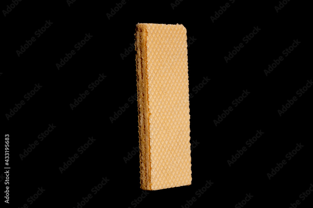 Poster rectangular waffle isolated on black background