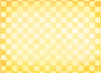 ゴールドの市松模様背景