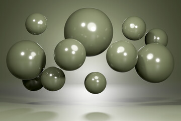 Green plastic balls