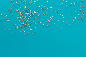 Colorful sprinkles making a frame
