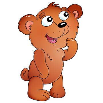 Cartoon little bear. Colorful vector illustration for kids.