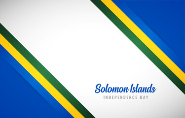 Happy Independence day of Solomon Islands with Creative Solomon Islands national country flag greeting background