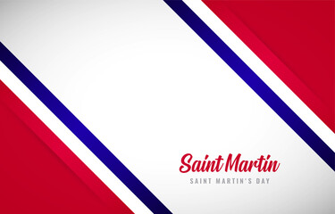 Happy national day of Saint Martin with Creative Saint Martin national country flag greeting background