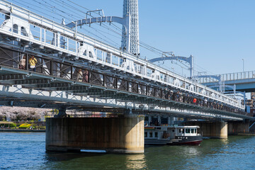 【東京都】都市風景 すみだリバーウォークと隅田川橋梁