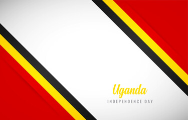 Happy Independence day of Uganda with Creative Uganda national country flag greeting background