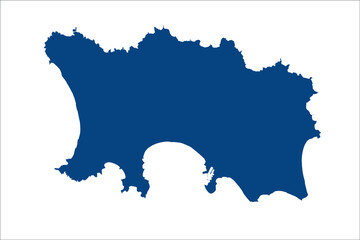 Jersey Map blue Color on White Backgound	