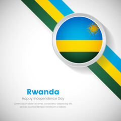 Creative Rwanda national flag on circle. Independence day of Rwanda country with classic background