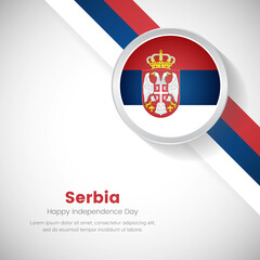Creative Serbia national flag on circle. Independence day of Serbia country with classic background