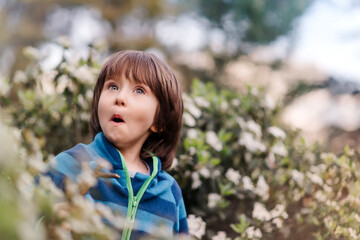 Portrait of young surprised boy