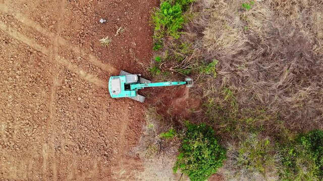 The top view of the deforestation.