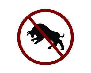 No bull vector icon.  Editable stroke. Symbol in Line Art Style for Design, Presentation, Website or Apps Elements, Logo. Pixel vector graphics - Vector