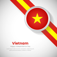 Creative Vietnam national flag on circle. Independence day of Vietnam country with classic background
