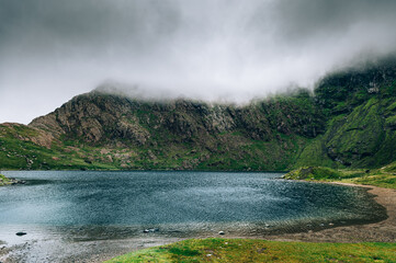 Beautiful landscape panorama of Snowdonia National Park in North Wales, UK