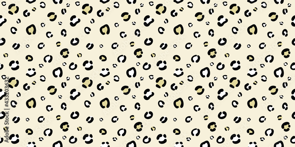 Poster Cheetah seamless vector pattern background, yellow.