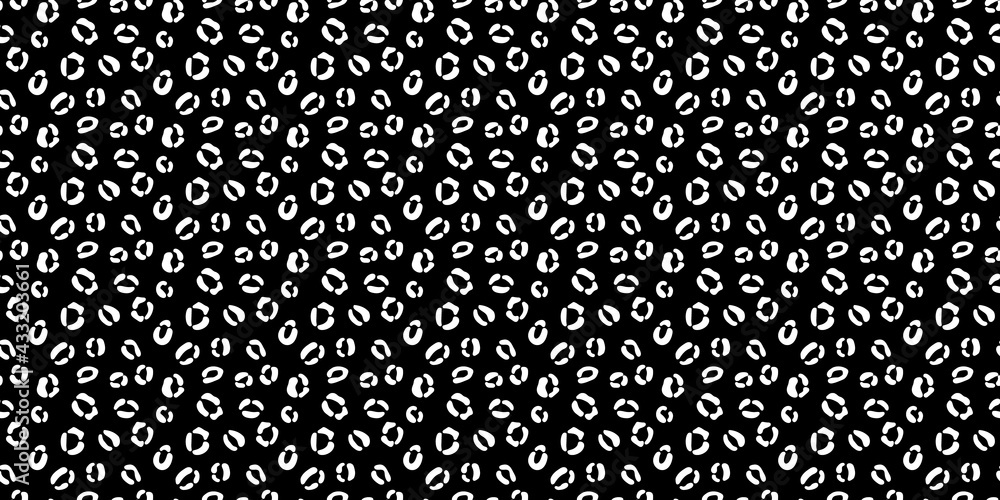 Poster Cheetah seamless vector pattern background, black cheetah print.