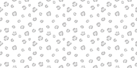 Cheetah seamless vector pattern background, grey and white