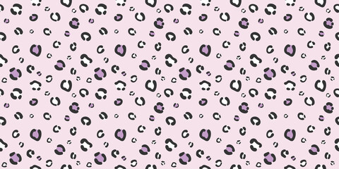 Cheetah seamless vector pattern background, purple and pink