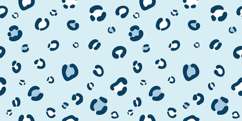 Cheetah seamless vector pattern background, blue cheetah