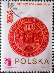 POLAND-CIRCA 1973: A post stamp printed in Poland showing  International Philatelic Exhibition Polska 1973 in Poznan