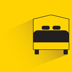 bed with shadow yellow background