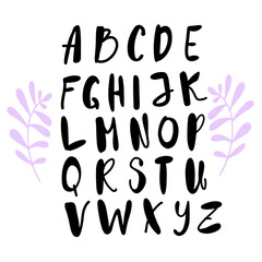 Cute and funky vector alphabet, hand drawn lettering