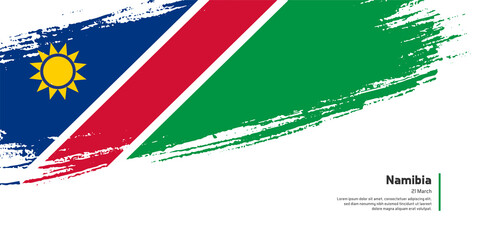 Creative hand drawing brush flag of Namibia country for special independence day