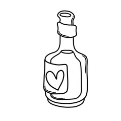Alcohol bottle Doodle vector icon. Drawing sketch illustration hand drawn cartoon line eps10