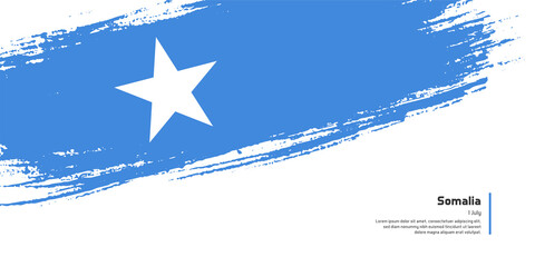 Creative hand drawing brush flag of Somalia country for special independence day