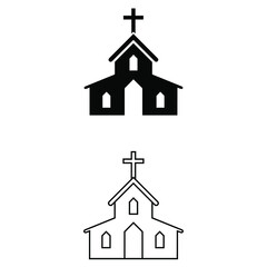 Church icon vector set. religion illustration sign collection. faith symbol or logo.